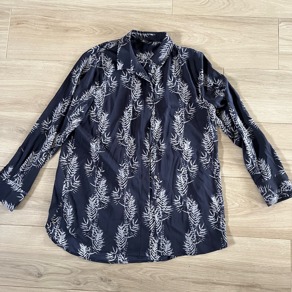 Silky flower pattern button up shirt from Banana Republic